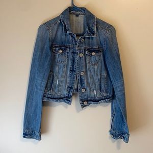 Distressed denim jacket